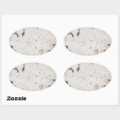 Vintage White Painted Wood Ovaler Aufkleber (Blatt)