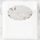 Vintage White Painted Wood Ovaler Aufkleber (Tasche)