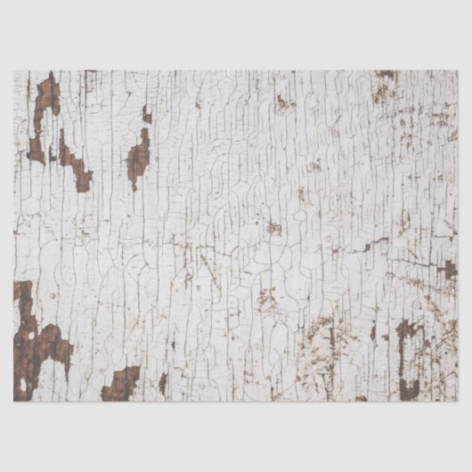 Vintage White Painted Wood Seidenpapier (Vorderseite)