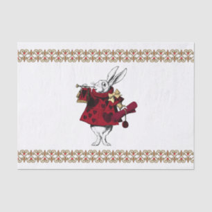 Vintage White Rabbit Hearts Seidenpapier