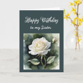Vintage White Rose Blume für Sister Birthday Karte (Gelbe Blume)