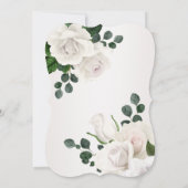Vintage White Roses Luxuriöse 60. Geburtstag Einladung (Rückseite)