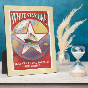 Vintage White Star Cruise Ships - Werbung Fotoplatte