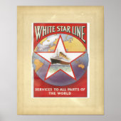 Vintage White Star Kreuzfahrtschiffe Poster (Vorne)