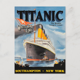 Vintage White Star Line Titanic AdCard Postkarte