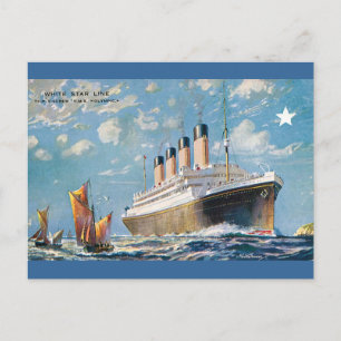 Vintage White Star Olympic Schiff Postkarte