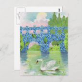 Vintage White Swan Cards Postkarte (Vorne/Hinten)