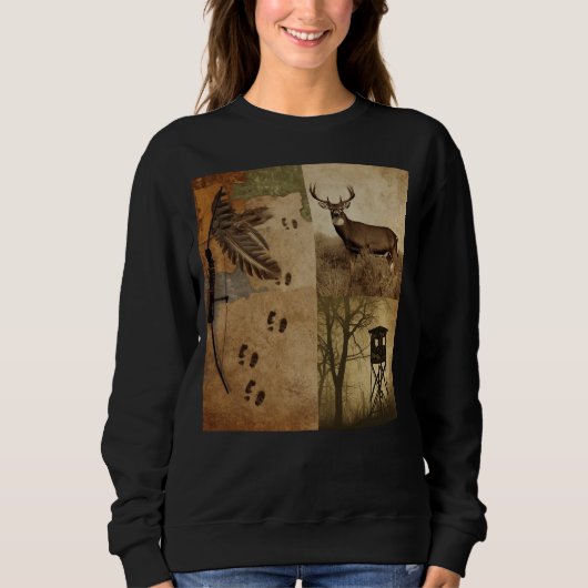 Vintage Whitetail Deer Bow Hunting Sweatshirt (Vorderseite)