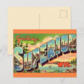 Vintage WI-Grußkarte Postkarte (Vorne/Hinten)