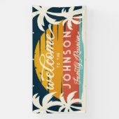 Vintage Wiedersehen Beach Sunset Willkommen Banner (Vertikal)