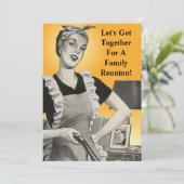 Vintage Wiedersehen-Happy Homemaker Einladung (Stehend Vorderseite)