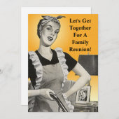 Vintage Wiedersehen-Happy Homemaker Einladung (Vorne/Hinten)