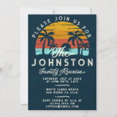 Vintage Wiedersehen Retro Sunset Beach Palms Einladung (Vorderseite)