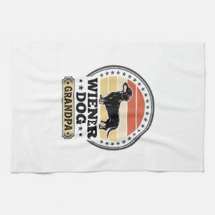 Vintage Wiener Dog Opa Dachshund Shirt Design_ Geschirrtuch