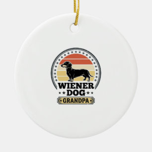 Vintage Wiener Dog Opa Dachshund Shirt Design_ Keramik Ornament