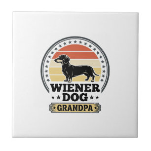 Vintage Wiener Hund Opa Dackel Shirt Design_ Fliese
