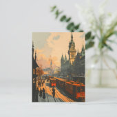 Vintage Wiener Winterpostkarte Postkarte (Stehend Vorderseite)