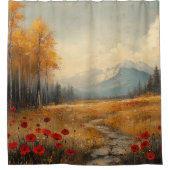 Vintage Wiesenpaare Duschvorhang (Vorderseite)