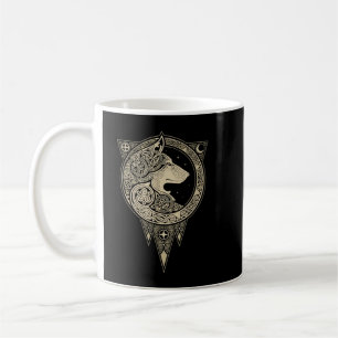 Vintage Wikinger keltische Mythologie Fenrir Wolf Kaffeetasse