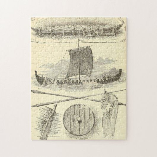 Vintage Wikingergrafik und -illustrationen Puzzle (Vertikal)