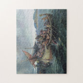 Vintage Wikingermarinekampf-Grafik Puzzle (Vertikal)