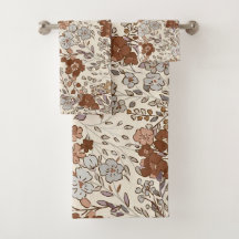 Vintage-Wild-Blumen-Braun-Blume-Natur-Muster