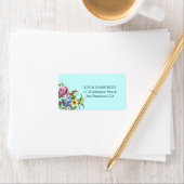 Vintage wild lebende Blume Adressaufkleber (Insitu)