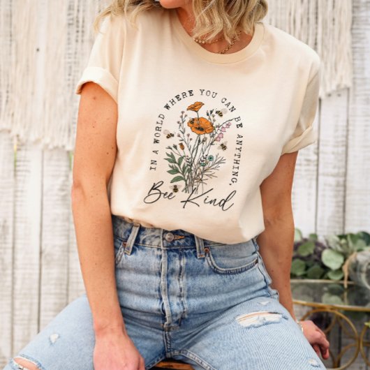 Vintage wild lebende Blume Mohnblüte Unisex T-Shirt