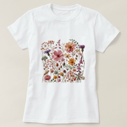 Vintage wild lebende Blume T-Shirt (Design vorne)