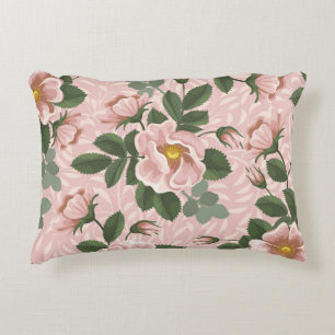 Vintage wild lebende Rose: Blumenhintergrund Dekokissen
