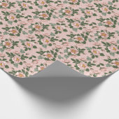 Vintage wild lebende Rose: Blumenhintergrund Geschenkpapier (Ecke)