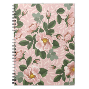 Vintage wild lebende Rose: Blumenhintergrund Notizblock
