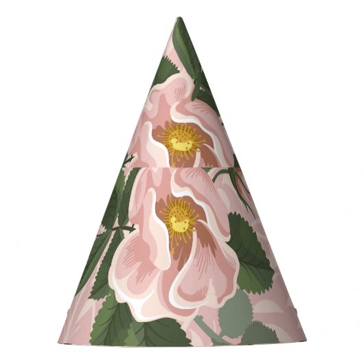 Vintage wild lebende Rose: Blumenhintergrund Partyhütchen (Vorderseite)