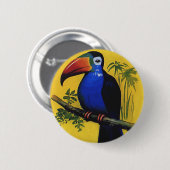 Vintage wild lebende Tiere, tropischer Touch im Ba Button (Vorne & Hinten)