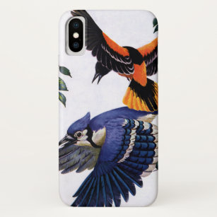 Vintage wild lebende Tiere Vögel, blaue Jay fliege Case-Mate iPhone Hülle