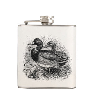 Vintage-Wild-Mallard-Enten Personalisierte Vorlage Flachmann