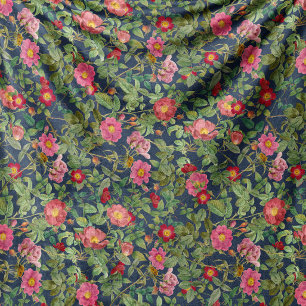 Vintage Wild Rose Fleece-Decke in Mitternachtsblau Fleecedecke