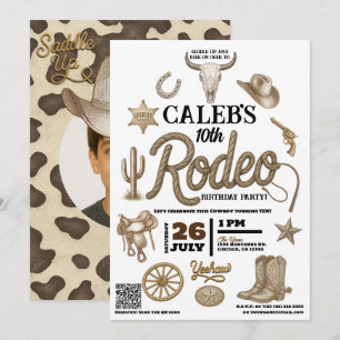 Vintage-Wild-West-Rodeo-Western-Geburtstagsfeier Einladung