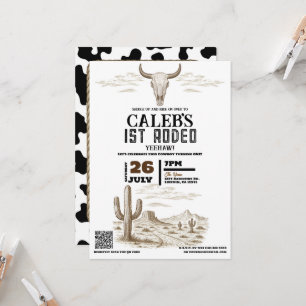 Vintage Wild West Western 1. Rodeo-Geburtstagsfeie Einladung