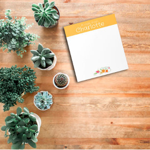 Vintage Wildblume Aquarellgelb Notizblock