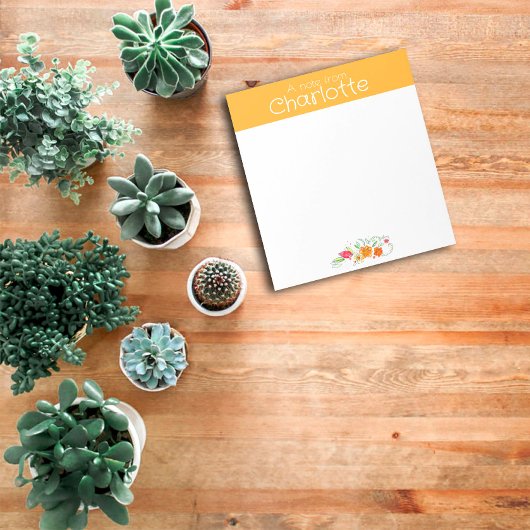 Vintage Wildblume Aquarellgelb Notizblock