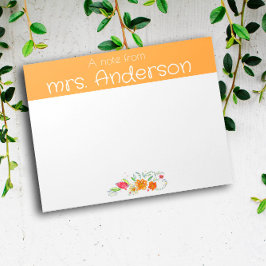 Vintage Wildblume Aquarellgelber Lehrer Notizblock