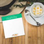 Vintage Wildblume Aquarellgrün Notizblock<br><div class="desc">Botanische Blume Notepad,  gelb-orangefarben,  Aquarellfarbe. Personalisierte Geschichten. Füge Deinen Namen hinzu.</div>