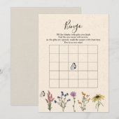 Vintage Wildblume Baby Dusche Bingo Spiel Einladung (Vorne/Hinten)