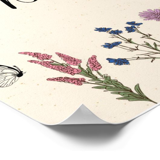 Vintage Wildblume Baby Showbook Poster (Ecke)