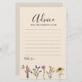 Vintage Wildblume Babyduschkarte (Vorne/Hinten)