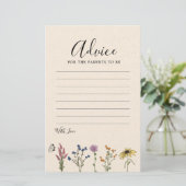 Vintage Wildblume Babyduschkarte (Stehend Vorderseite)