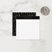 Vintage Wildblume Blume Muster Gold Name Mitteilungskarte (Vorderseite/Rückseite Beispiel)