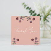 Vintage Wildblume Brautparty Rose Gold Dankeskarte (Stehend Vorderseite)