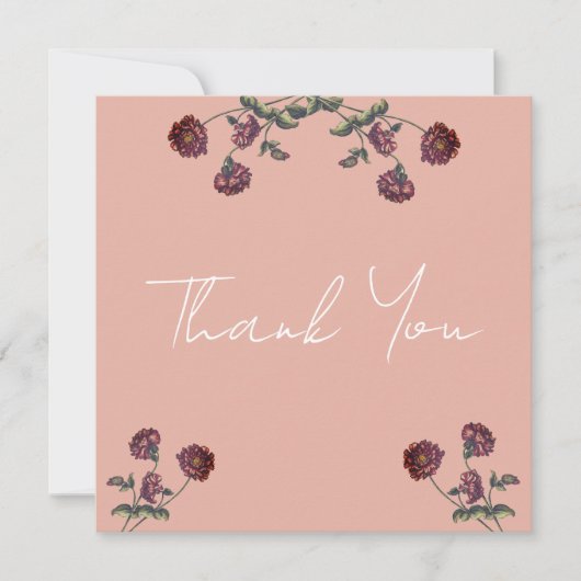 Vintage Wildblume Brautparty Rose Gold Dankeskarte (Vorderseite)